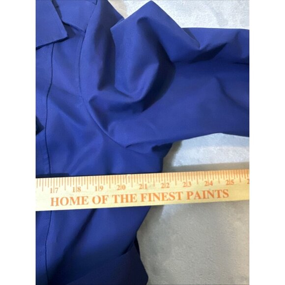 L.L. Bean Women's Double Breasted Trench Rain Coat Belted Blue Size Large - Picture 5 of 9